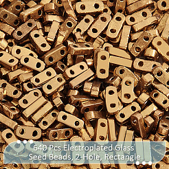 640 Stück galvanisierte Glasperlen&nbsp;SEED-NB0002-05C