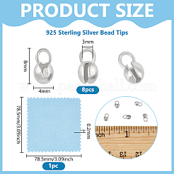 925 Sterling Silber Perlenspitzen mit Wildlederstoff quadratisch Silber Poliertuch&nbsp;FIND-BC0013-10C