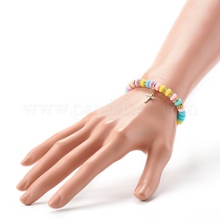 Pulseras hechas a mano de arcilla polimérica pulseras elásticas&nbsp;BJEW-JB06488