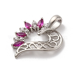 Pendentifs avec zircon cubiques à micro-pavés en laiton&nbsp;KK-U033-13P-02