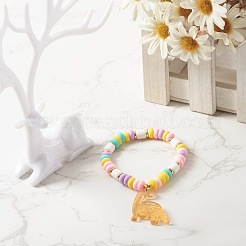 Braccialetti elasticizzati fatti a mano con perline di argilla polimerica per bambini&nbsp;BJEW-JB06625