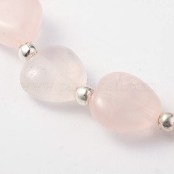 Coeur rose bracelets élastiques de quartz&nbsp;BJEW-JB02066-03