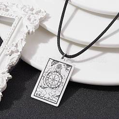 Colliers avec pendentif en acier inoxydable avec carte de tarot 201&nbsp;NJEW-JN04496-05