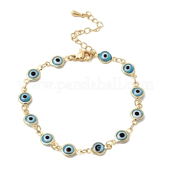 Armband aus Messinggliedern für Damen&nbsp;BJEW-K298-02G