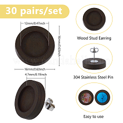 30 Paar Ohrstecker aus Holz&nbsp;EJEW-DC00001