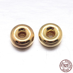 Vere perle distanziatrici rotonde in argento sterling 18 placcate in oro 925k&nbsp;STER-M101-10-6mm