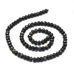Natürliche goldenen Glanz Obsidian Perlen Stränge&nbsp;G-E569-I02