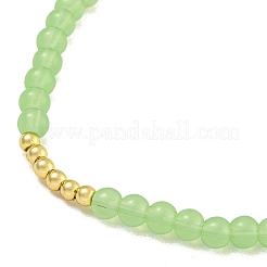 Braccialetti di perline rotonde in ottone placcato con cristalli per le donne&nbsp;BJEW-B106-20G