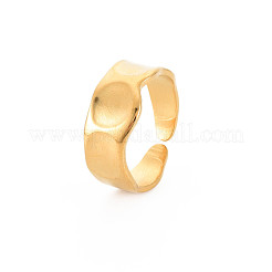 Anello polsino aperto rotondo piatto in acciaio inossidabile 304 placcato ionica (ip) per donna&nbsp;RJEW-S405-188G