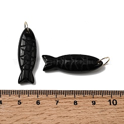 Geschnitzte Anhänger aus natürlichem Obsidian&nbsp;G-G314-01G-07