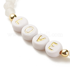 3 Uds. Juego de 3 pulseras elásticas con cuentas de jade blanco natural&nbsp;BJEW-JB07975