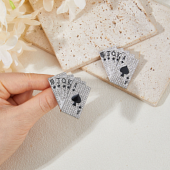 2 pin's en émail représentant une carte à poker&nbsp;JEWB-FH0003-18P