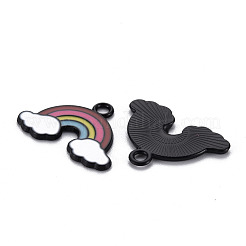 Lackiert Legierung Emaille Anhänger&nbsp;ENAM-N055-026-B01-NR
