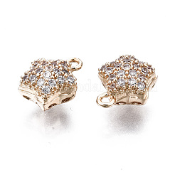 Ciondoli in ottone cavo con micro pavé di zirconi trasparenti&nbsp;KK-S359-142-RS