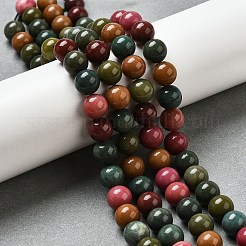 Billes de jade naturelles de teint en malaisades teintes&nbsp;G-G021-02B-15