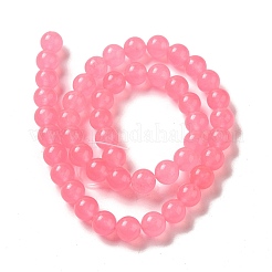 Chapelets de perles rondes en jade blanc naturel teinté&nbsp;G-J285-04