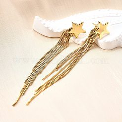 Gestellplattierte Stern-Ohrstecker aus Messing&nbsp;EJEW-P226-15G