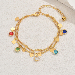 Bracciali multifilo con catena a maglie in ottone&nbsp;YZ2574