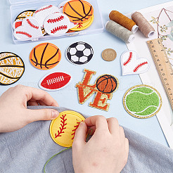 20 Stück 10 Stile Stickerei-Stil Stoff zum Aufbügeln/Aufnähen von Patches&nbsp;PATC-HY0001-52