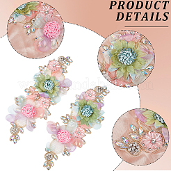 Toppe per abbigliamento in poliestere con strass&nbsp;DIY-WH20010-31