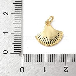 Messing Pavé naturweiß Muschel Fächer Charms mit Biegeringen&nbsp;KK-S522-17G