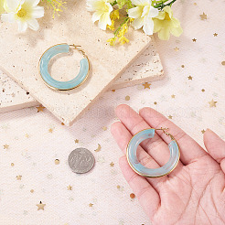 1 par de pendientes de aro de acero inoxidable 304&nbsp;EJEW-TA0001-89D