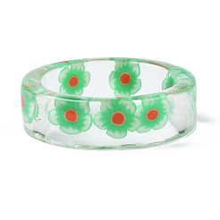 Transparenter Blumenfingerring aus Harz für Frauen&nbsp;RJEW-T022-029