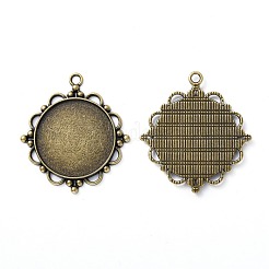 Supports Vintage Pendentif en alliage cabochon de style tibétain&nbsp;X-TIBEP-M018-92AB-NF
