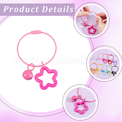 10 pendentif étoile bicolore avec clochette en acrylique et alliage&nbsp;HJEW-BBC0001-40B