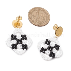 Pendientes de botón de acero inoxidable 304&nbsp;EJEW-MZ00357-01