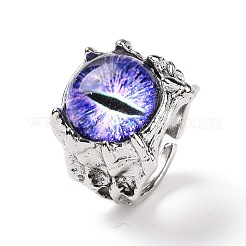 Bagues à large bande en verre oeil de dragon pour hommes&nbsp;RJEW-E017-01AS-03