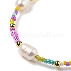 Verstellbare Miyuki-Armbänder aus geflochtenen Glasperlen und Naturperlen&nbsp;BJEW-O187-02