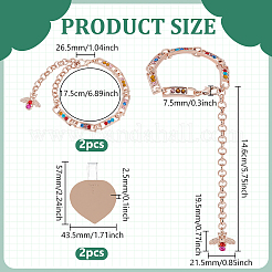 Cordones de cadena de plástico y aleación de zinc con forma de abeja&nbsp;DIY-WH0723-089RG