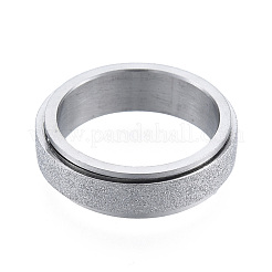 Anello rotante in acciaio inossidabile 201 sabbiato anti-ossidazione&nbsp;RJEW-N043-06P