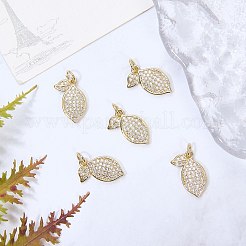 5pcs pendentifs en laiton micro pavé de zircone cubique&nbsp;ZIRC-SZ0005-34