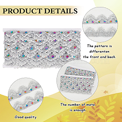 Rubans de dentelle en polyester triangle scintillant&nbsp;OCOR-WH0090-64P