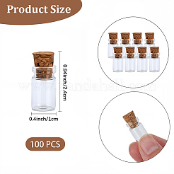100 Stück Mini-Glas-Wunschflaschen&nbsp;AJEW-CP0009-88