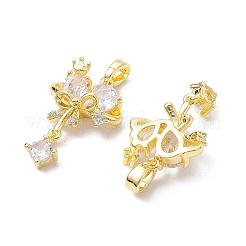 Pendenti in zirconi cubici trasparenti in micro pavè di ottone&nbsp;KK-K360-10G