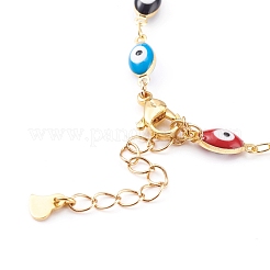 Tobilleras de ojo malvado de latón esmaltado&nbsp;AJEW-AN00407