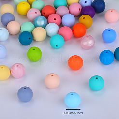Cuentas focales redondas de silicona&nbsp;SI-JX0046A-98