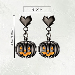 Ohrhänger aus Emaille mit Halloween-Kürbis-Legierung&nbsp;FS-WG02254-01