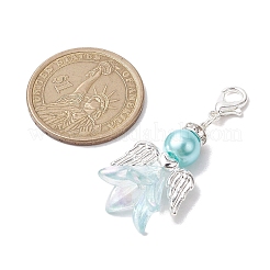 2 pz 2 colori stagione delle nozze angelo perle di vetro e decorazioni pendenti in acrilico&nbsp;HJEW-JM01917