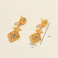 Pendientes colgantes de latón con circonitas cúbicas pavé de estilo étnico para mujer&nbsp;QY0483