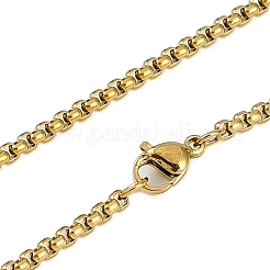 Colliers à chaîne en acier inoxydable 201 avec pendentif étoile messianique de David&nbsp;LS-NJEW-M010-03G