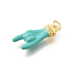 Emaille-Anhänger aus Messing mit Gestellbeschichtung&nbsp;KK-L225-028G-06