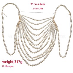 Kunststoff imitation perle runde perlen multi-schicht sexy bikini brust körper ketten&nbsp;WG29523-01