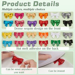 24 Stück 12 Farben Pailletten Leder Bowknots&nbsp;DIY-FG0006-36