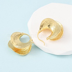 Pendientes de aro de latón con forma de luna texturizada&nbsp;EJEW-D346-10G