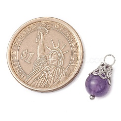 Natürliche grüne Aventurin/Amethyst/Rosenquarz/Lavastein/Quarz runde Anhänger&nbsp;PALLOY-JF03183-02