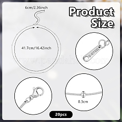 20 collar de cadena de serpiente redonda de acero inoxidable con bola.&nbsp;NJEW-OC0001-08P
